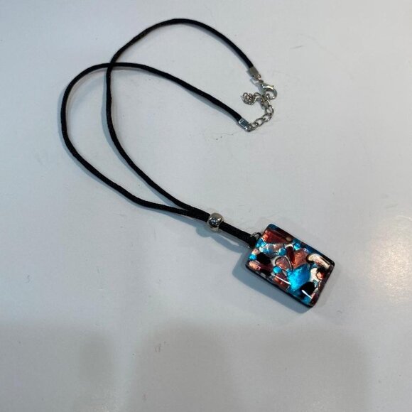 Murano Glass Pendant Cord Necklace - Picture 1 of 4